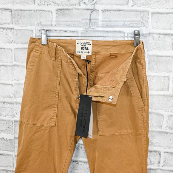 NEW Nili Lotan Cropped French Military Pants ankle zip in Fawn beige Size 2 $325 - Picture 7 of 13